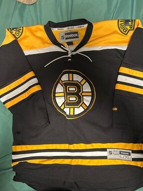 Reebok Boston Bruins Black, Gold & White Hockey Jersey